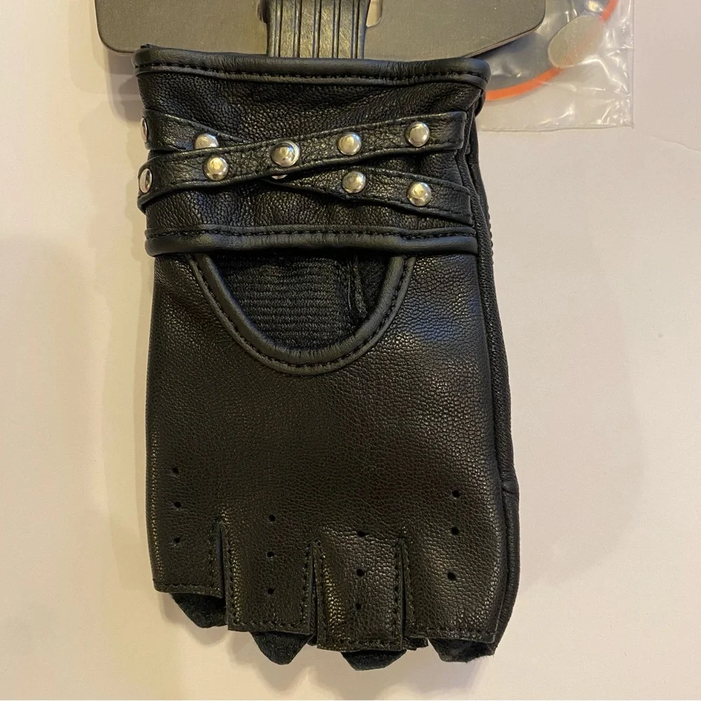Boltluxe Black Leather Fingerless Gloves - XS - NWT Daniel Smart DS85 Motorcycle